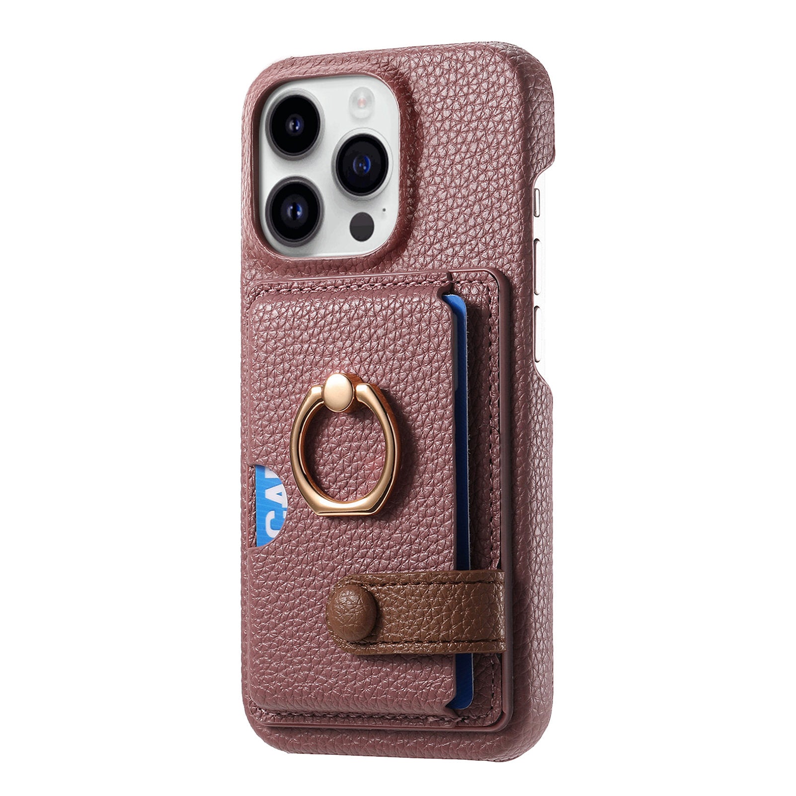 Y2 For iPhone 14 Pro Card Slot Case Litchi Texture PU+PC+TPU Kickstand Phone Cover Y2 For iPhone 14 Pro Card Slot Case Litchi Texture PU+PC+TPU Kickstand Phone Cover